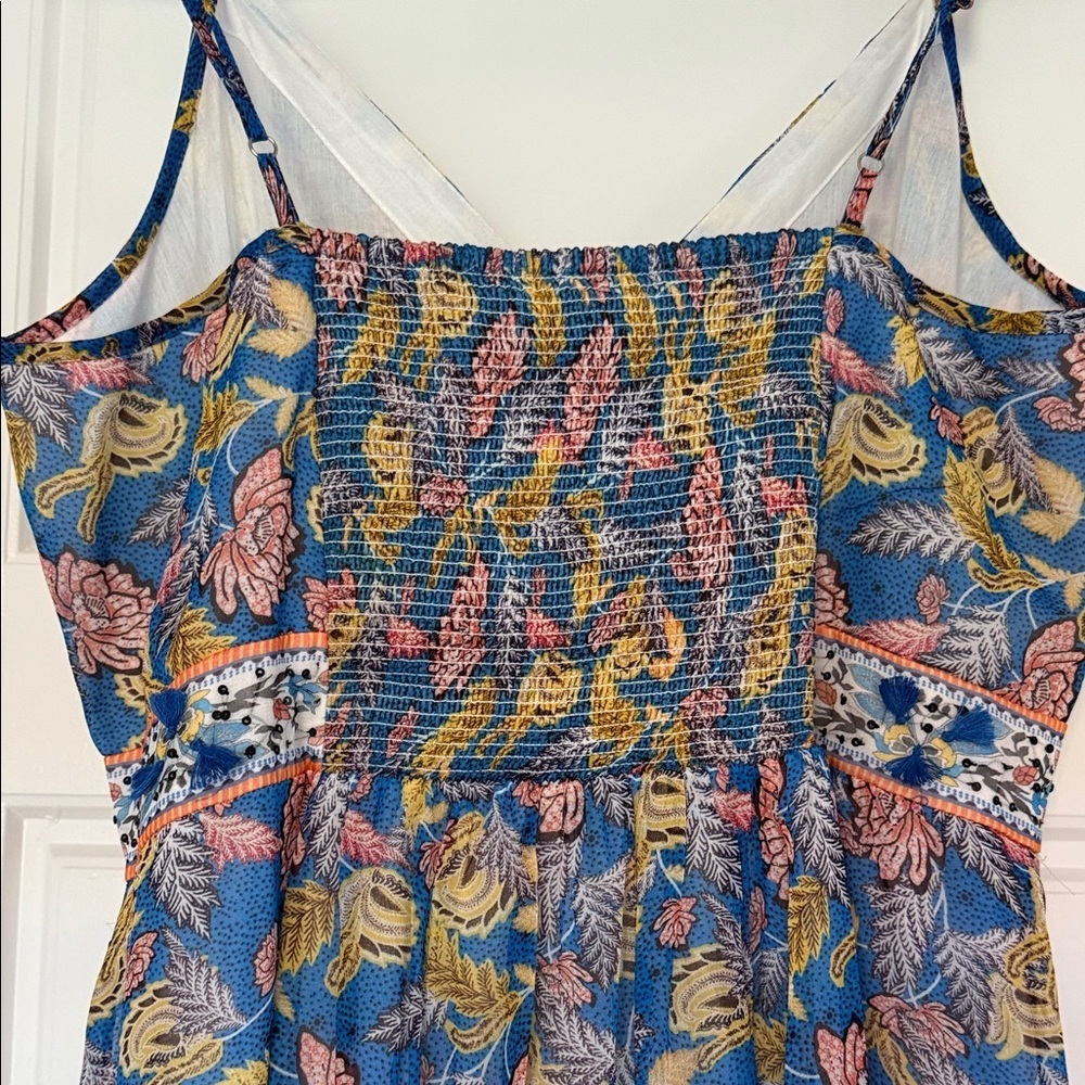 Anthropologie VERB Midi Sundress Vineyard Tiered Floral by Pallavi Singhee Sz 8 - Picture 7 of 11